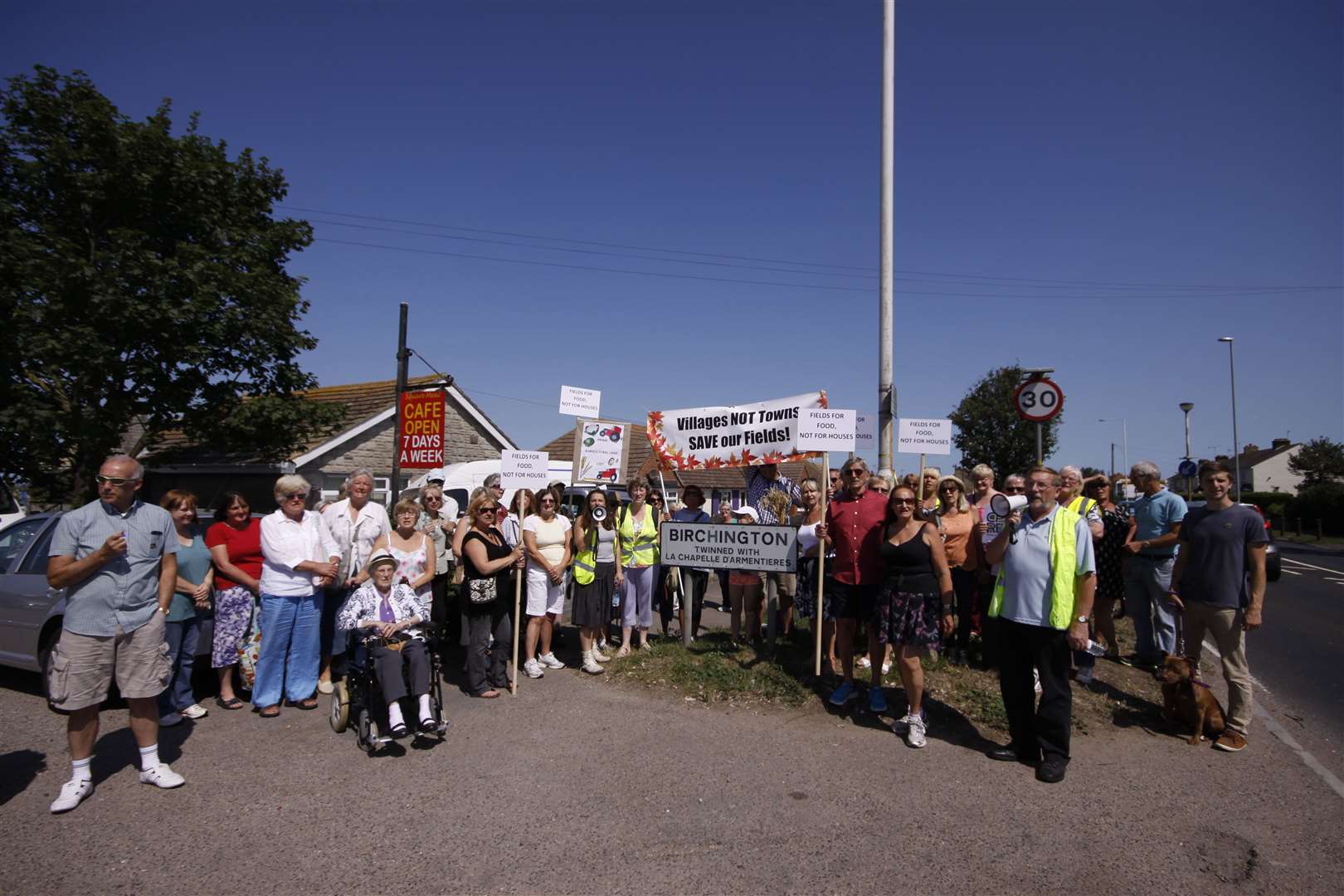 Campaigners protest against the development of Birchington