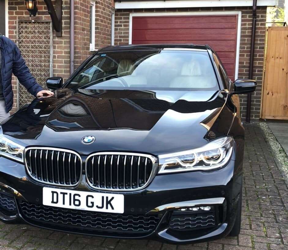 The black BMW 7 Series was stolen on Friday, October 14 from Acorn Close, Kingsnorth
