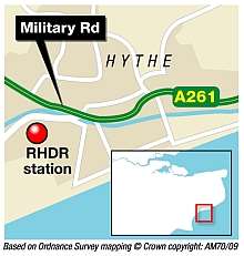 The incident happened in Military Road, Hythe. Graphic: Ashley Austen