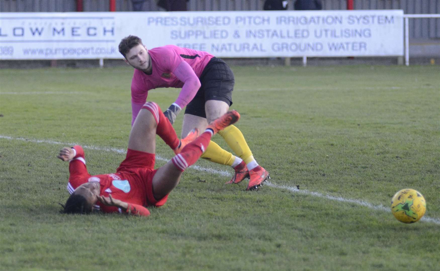 The controversial penalty decision that cost Sittingbourne at Hythe Picture: Paul Amos