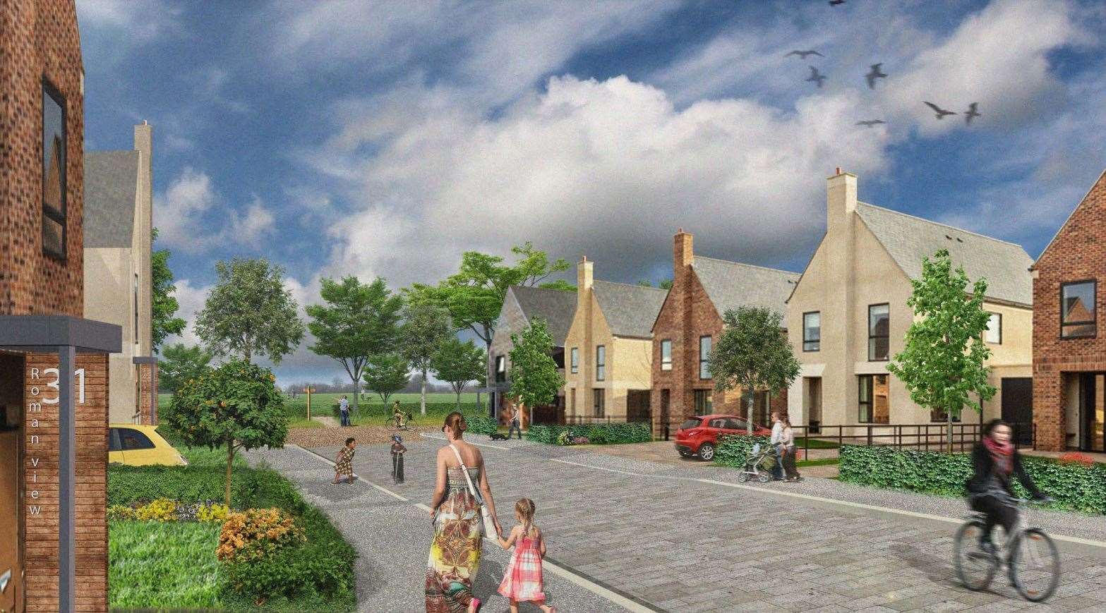 An artist's impression of how the Trenport development in Eccles will look
