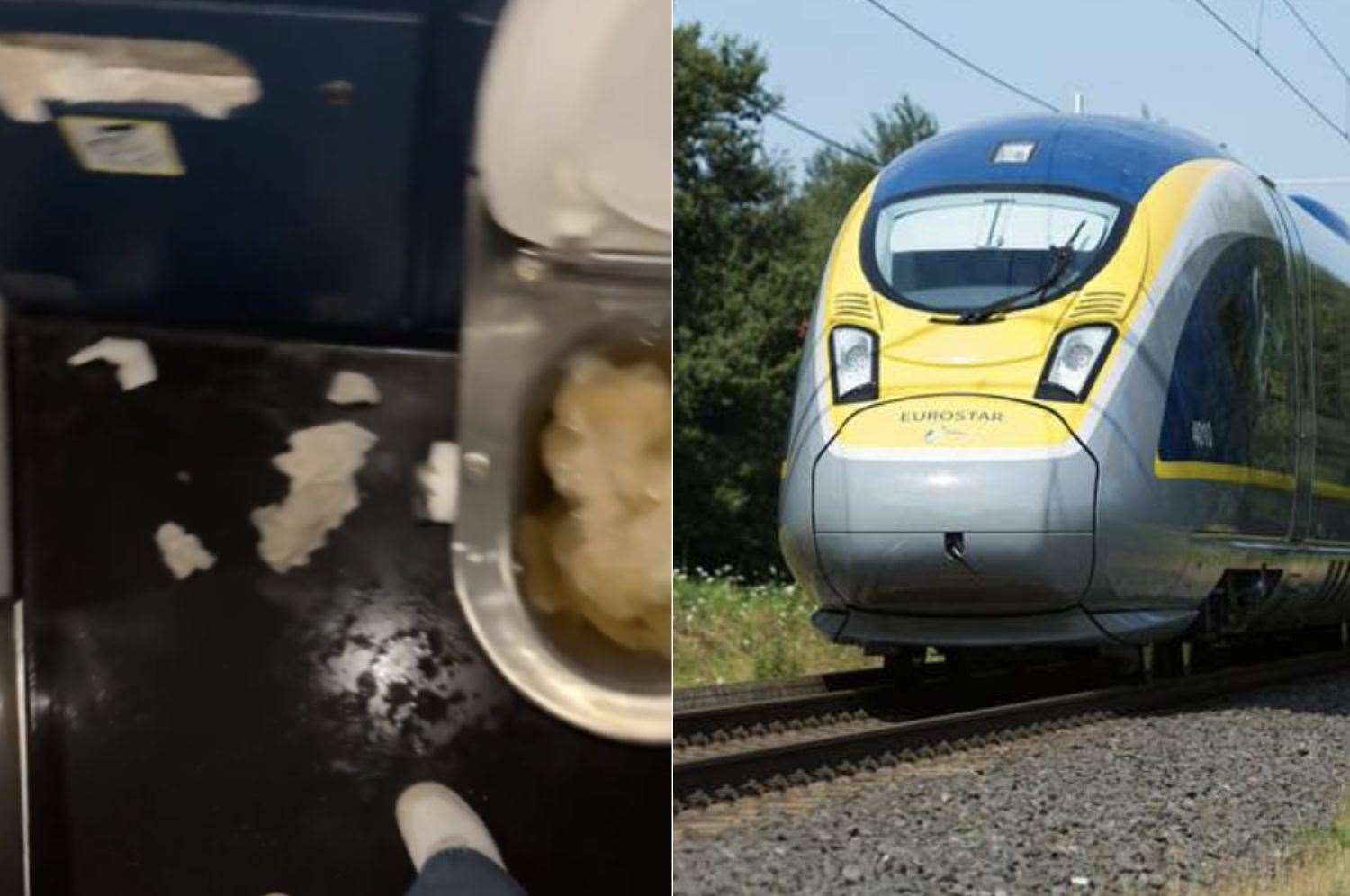 A Eurostar train was left stranded at Folkestone for more than seven hours