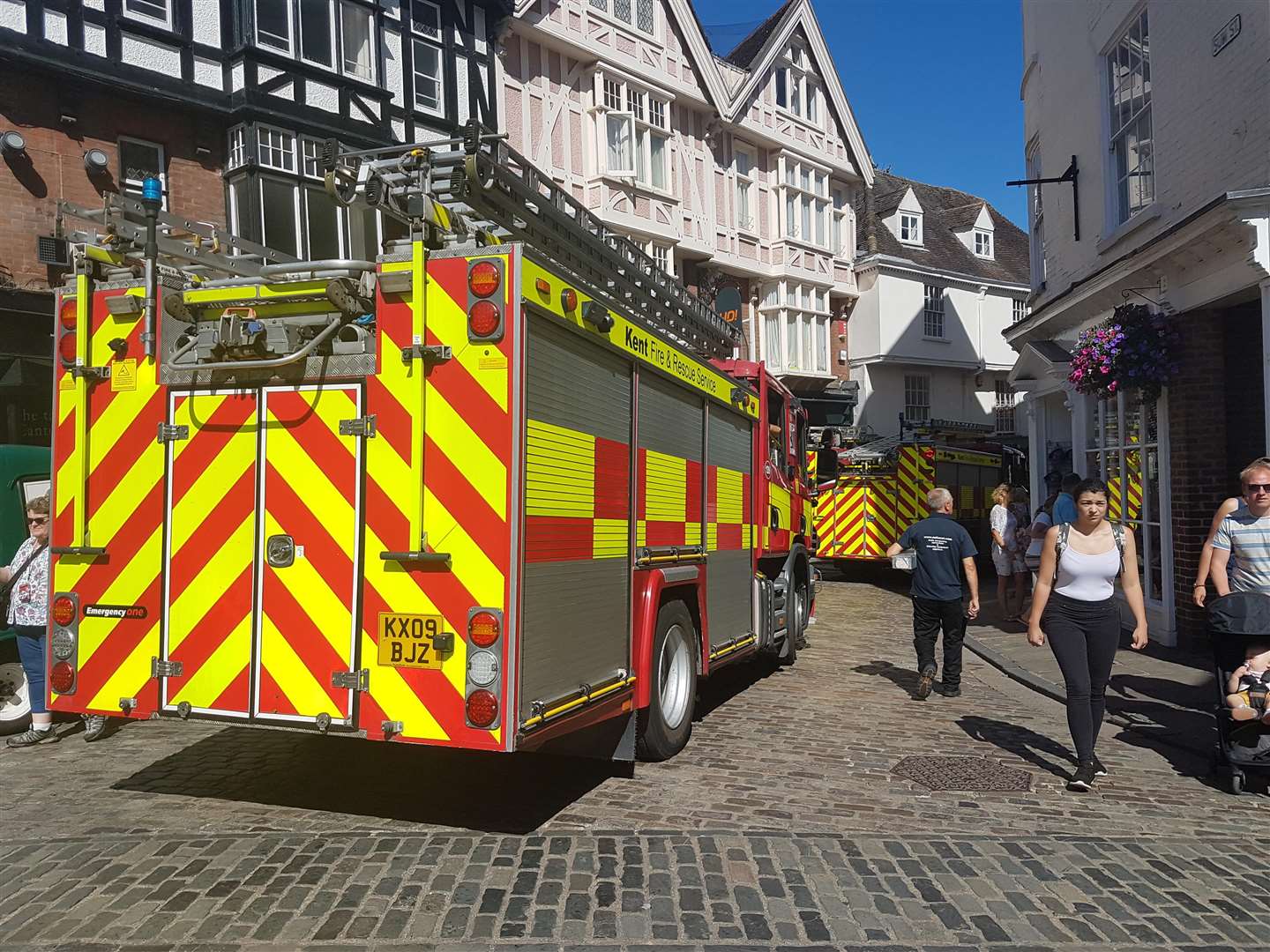 Several fire engines were seen in Burgate (3382657)