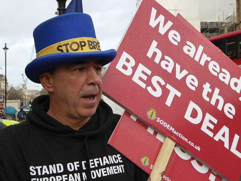 Remain campaigner Steve Bray was called an obscenity by Ashford MP of 22 years, Damian Green. Picture: SODEM Action (7810464)