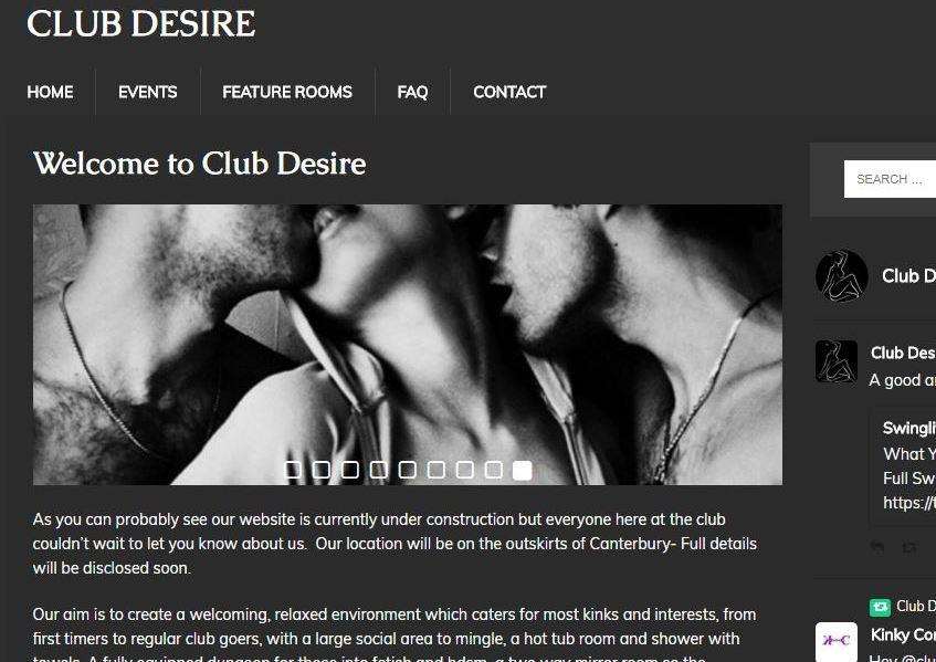 The website for Club Desire