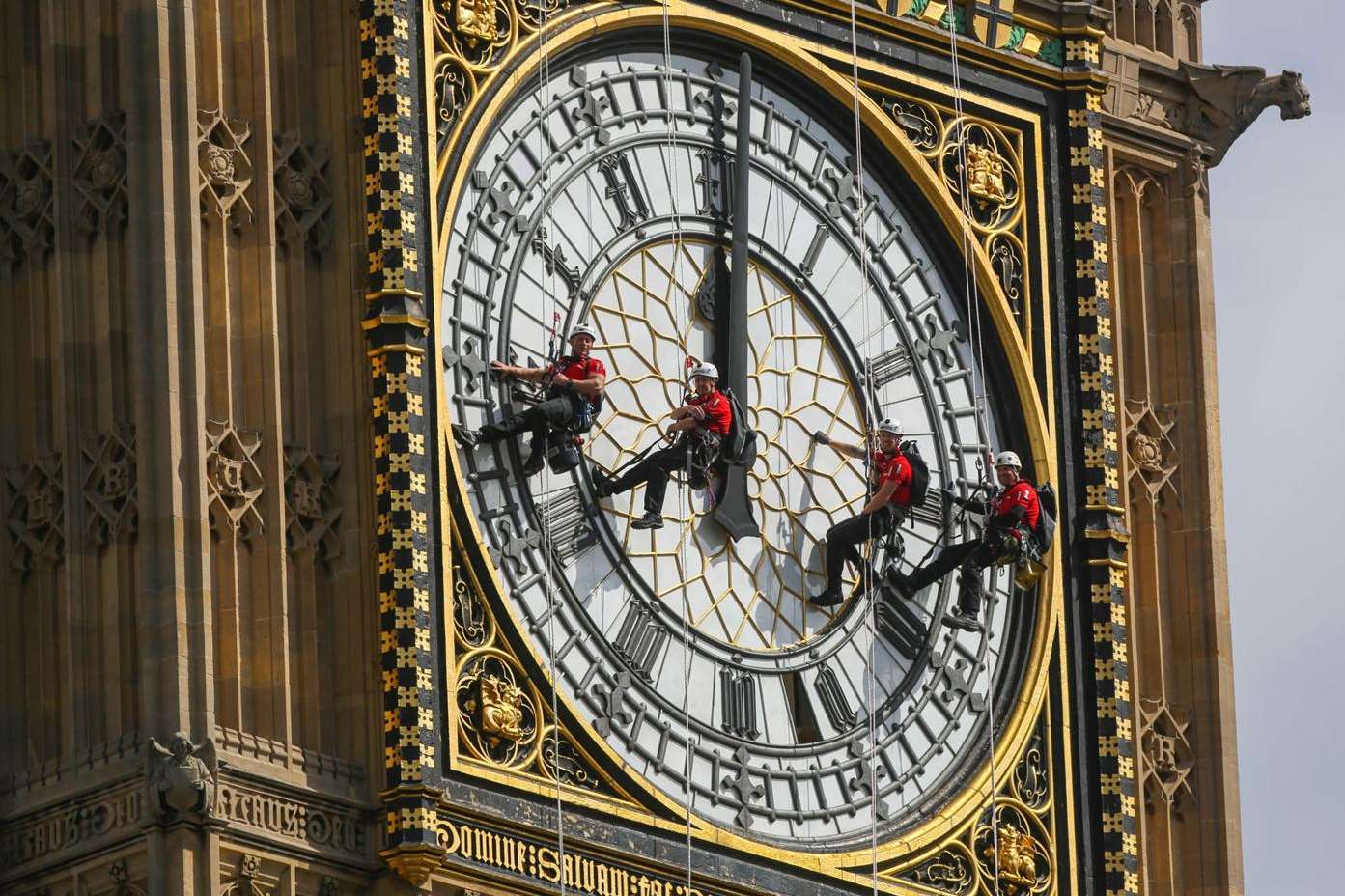 The Big Ben tower is at the heart of UK time-keeping - here it gets a spruce-up