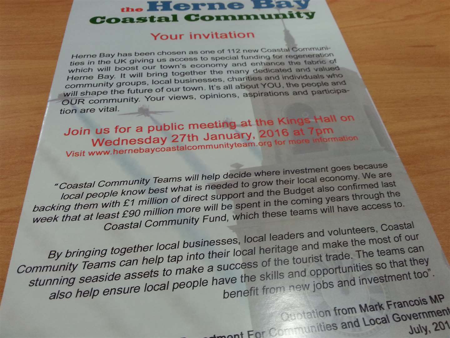 This leaflet should have been delivered to 20,000 homes in the CT6 area