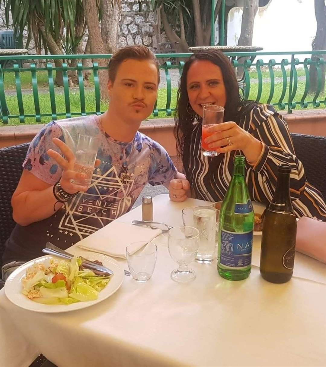 Tommy Thwaites and his mum Claire Fry on their last holiday together to Italy