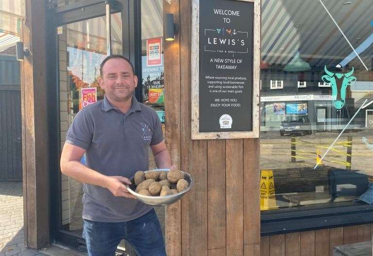 Lewis’s Fish & Grill in Loose Road, Maidstone, say potato costs have doubled due to ‘panic buying’