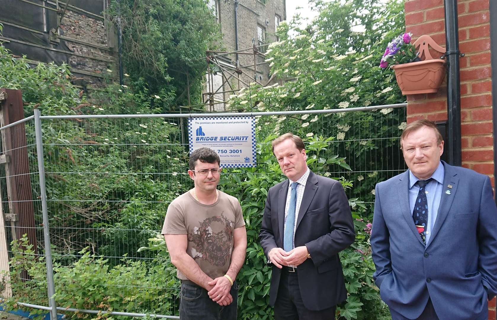 Mr Elphicke with Silvio Macari and Graham Hutchison at the Crypt site. Picture: Charlie Elphicke MP