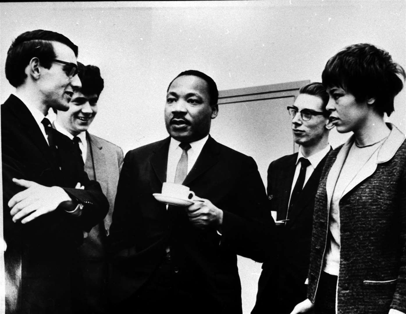 Civil rights leader Dr Martin Luther King meeting students at the University of Newcastle in 1967. Picture: University of Newcastle Library