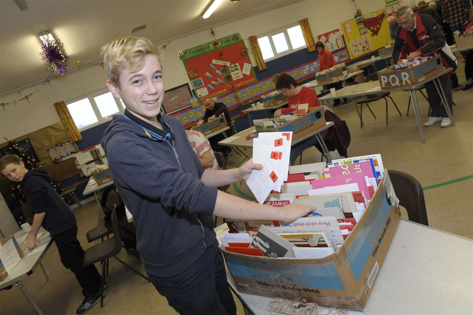 David Hardy, 13, helping to sort the Scouts Christmas post in Swalecliffe in 2015. (5589678)