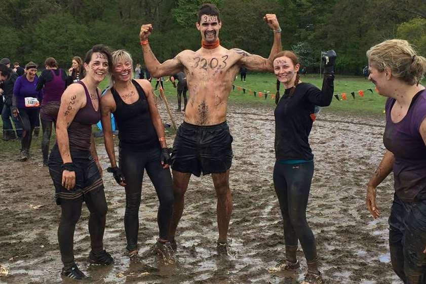 The team gets down and dirty for the Tough Mudder challenge
