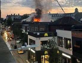 Maidstone's Mu Mu restaurant and bar on fire. Photo: Steve Gibbs