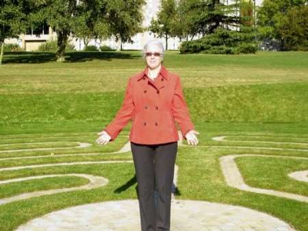 Creative learning fellow Jan Sellers on the site of the university's new labyrinth