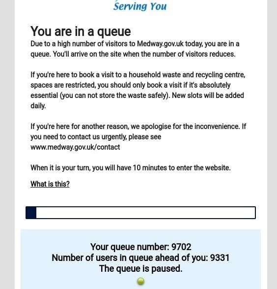 There are more than 9,000 people in the virtual queue (34635092)