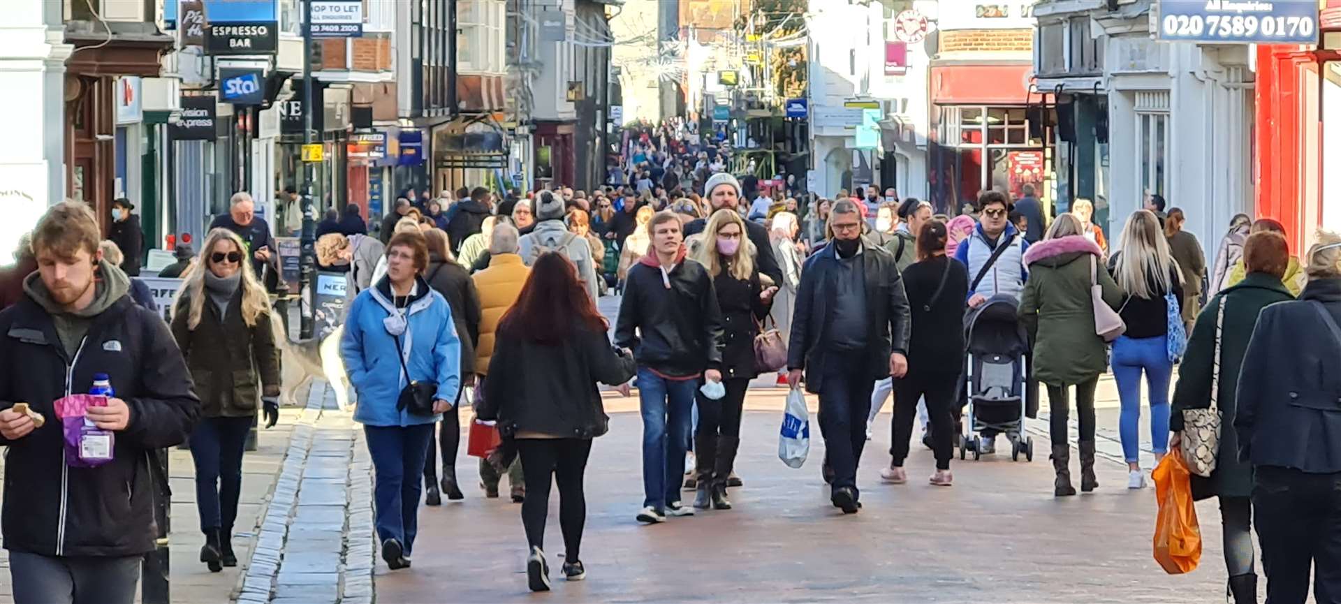 Shoppers poured into Canterbury for the last day before the November lockdown began.