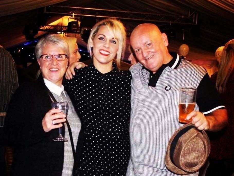 Andy Betts, pictured with his wife Lesley and daughter Laura in happier times