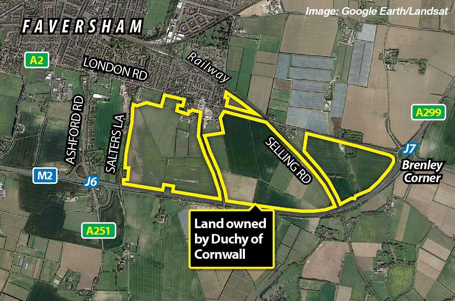 Land owned by the Duchy of Cornwall on the outskirts of Faversham. (60079378)