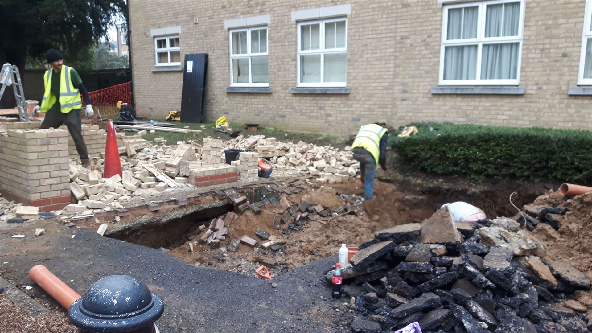 A hole has appeared in Angelica Square, near Hermitage Lane, Barming