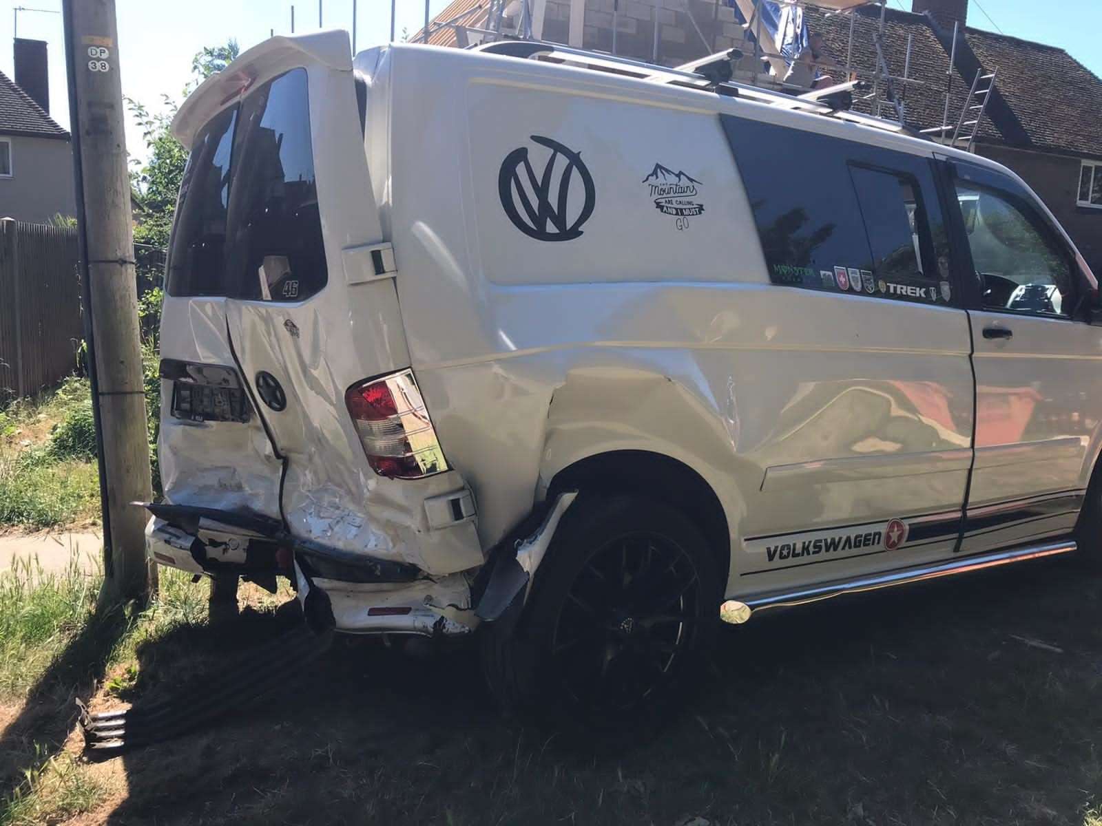 In 2018, a van was written off after a crash in Eyhorne Street, the same place as the recent minibus crash