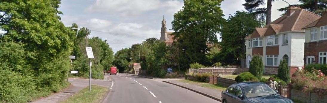 The location of the incident in New Hythe Lane. Pic: Google