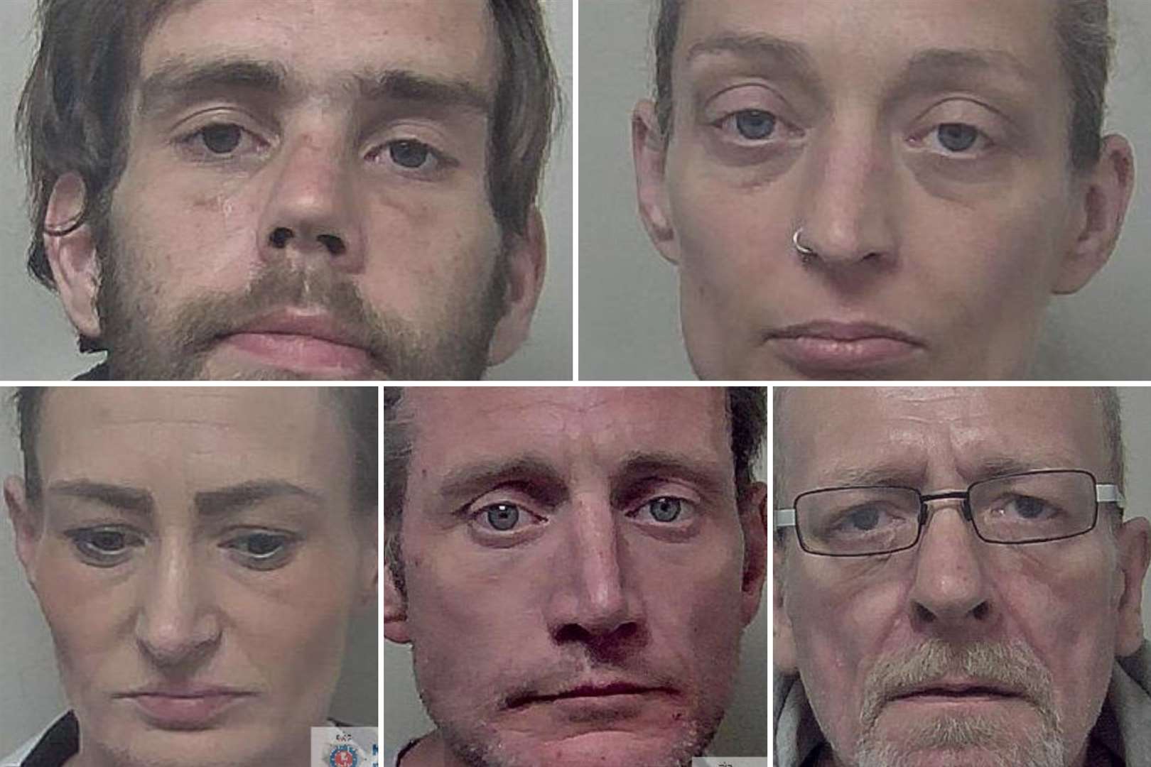 Clockwise from top left: Christopher Charlton, Samantha McKeown, James Martin, Jonathan Norman and Zena Watts were jailed in December 2020