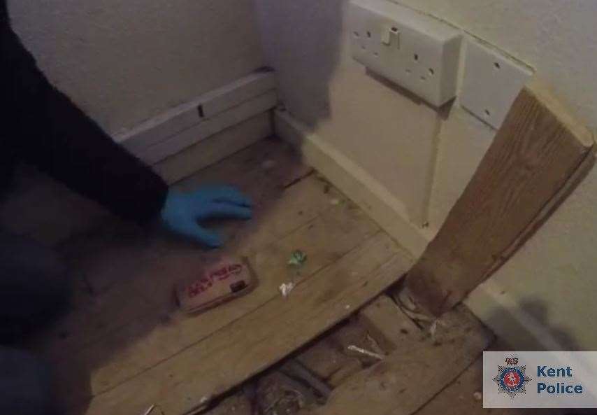 Crack cocaine was found hidden under the floorboards. Picture: Kent Police. (15655313)