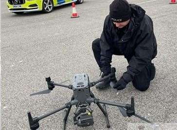 PC Andy Green launching a Kent Police drone