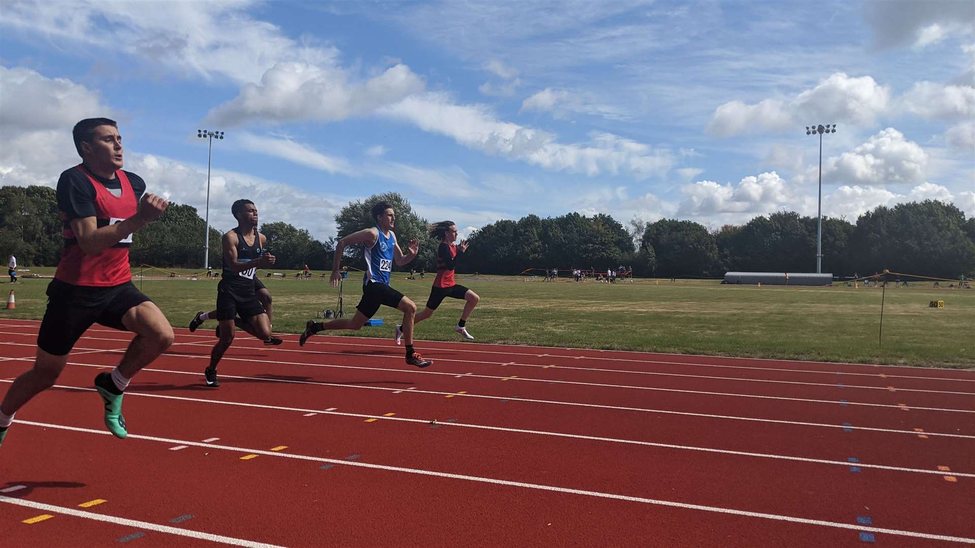 Swale Combined AC's Harrison Patching-Scott in the 100m