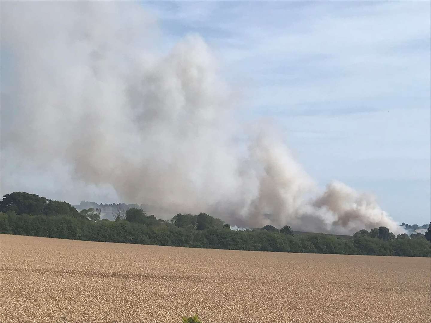 Eight fire engines were sent to the scene on Lenham Heath between Maidstone and Ashford. Picture: Richard Gray