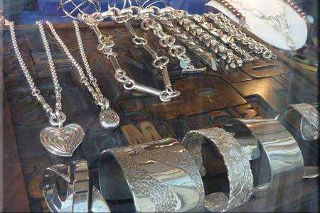 Silver bangles and bracelets were among the jewellery stolen from Eaton and Jones in Tenterden