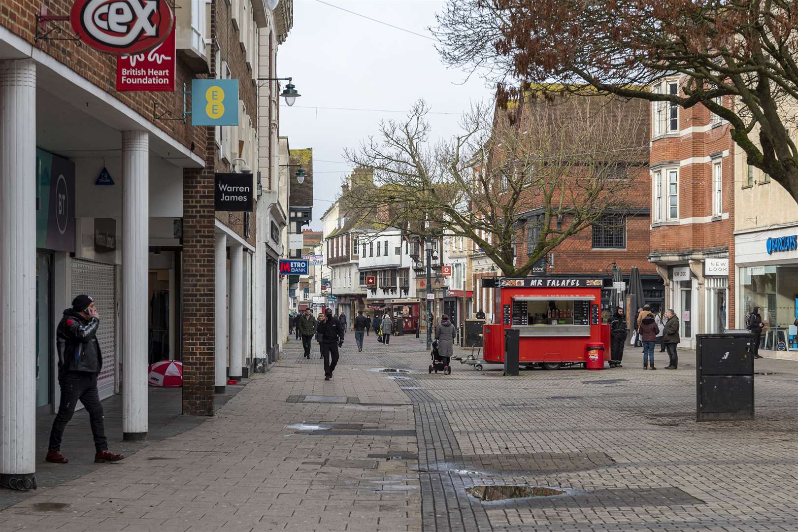 St George's Street in Canterbury on the first weekend of the third national lockdown. Picture: Jo Court