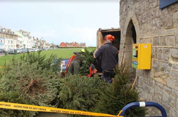 It is the third year Walmer RNLI has run the tree chipping service