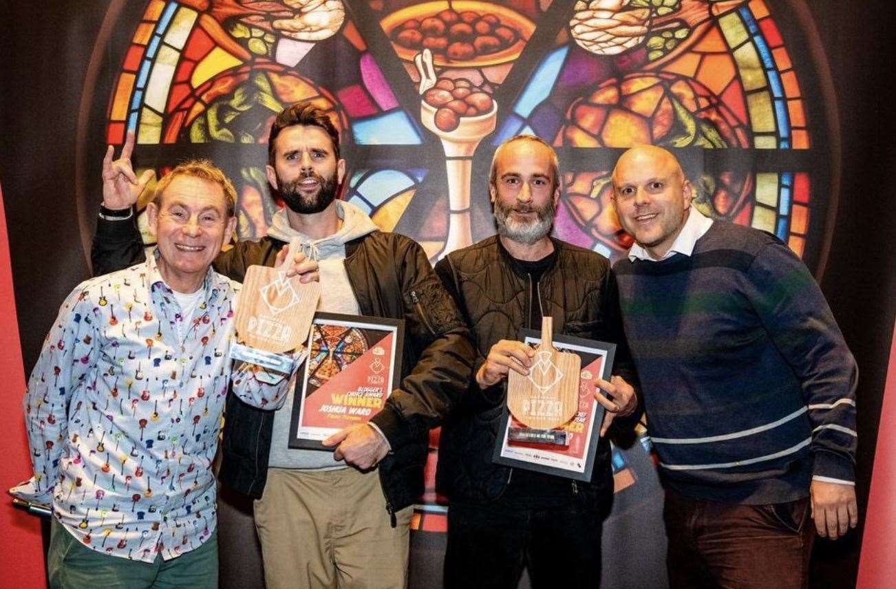 Joshua Ward (second left) collecting his award at National Pizza Awards on Tuesday. Picture: Palms Pizzeria, Margate