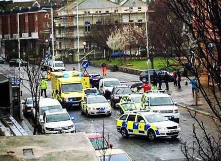 The scene at the junction after the crash. Pic by Kent 999s Twitter