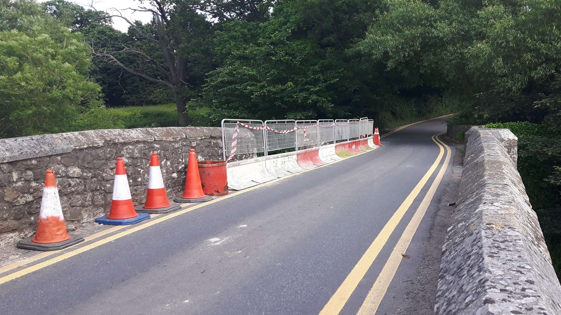 The bridge was shut temporarily following the discovery of a hole in the wall