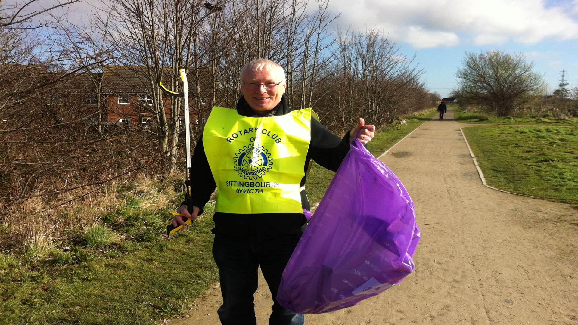 Richard Joy cleaning for the Queen in Milton Creek Country Park, Sittingbourne