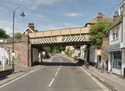 The railway bridge in London Road, picture: Google Maps.