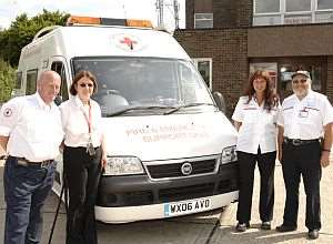 Red Cross volunteers pictured from the left, Kevin and Michelle Money, Timandra ,French and John Lewis