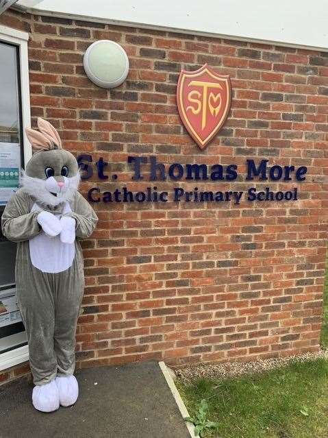 The Easter bunny also visited children at St Thomas Moore primary school in Chatham (32234955)