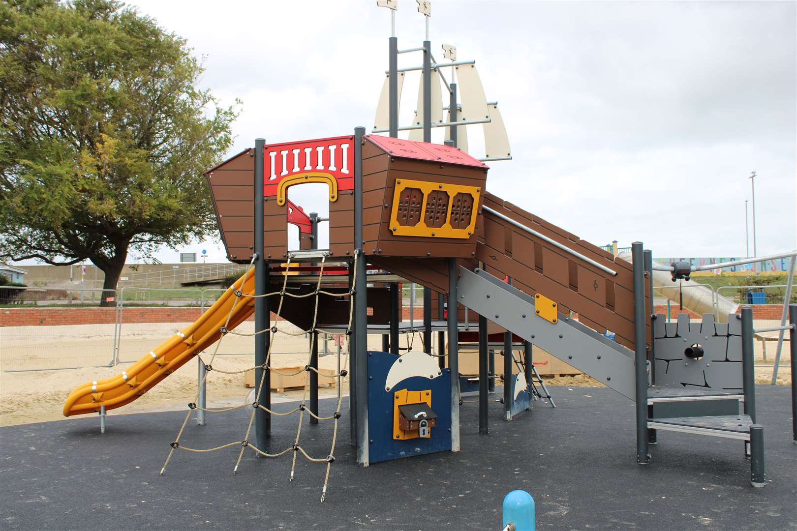 The new pirate ship climbing frame at the Beachfields sandpit in Sheerness. Picture: Swale council