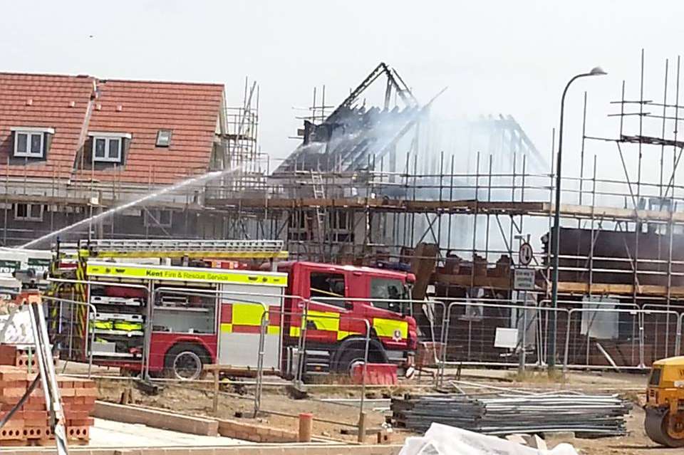 Fire crews at the scene in Dartford. Picture: Laura Cordell