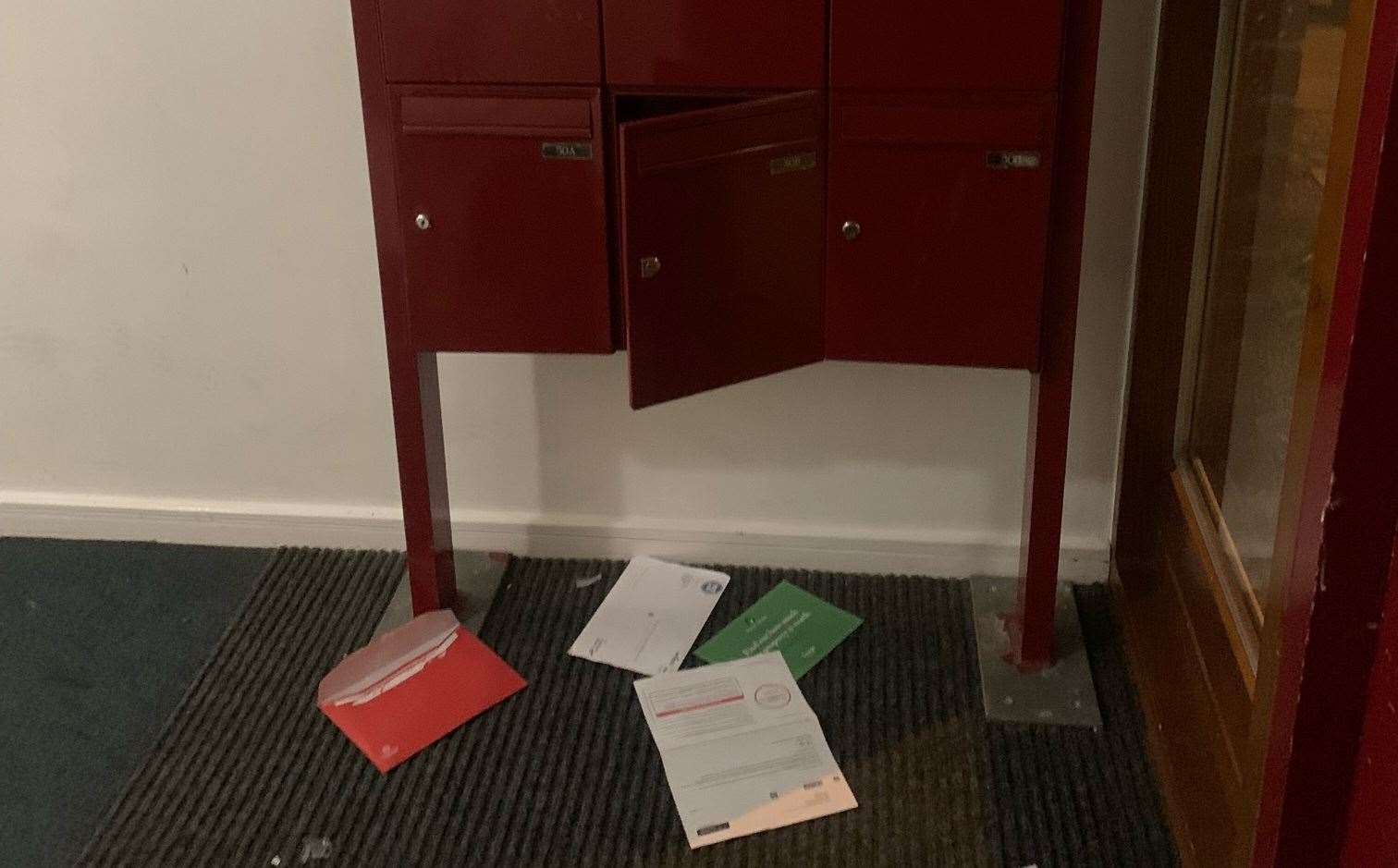 Residents’ letter boxes were also broken into