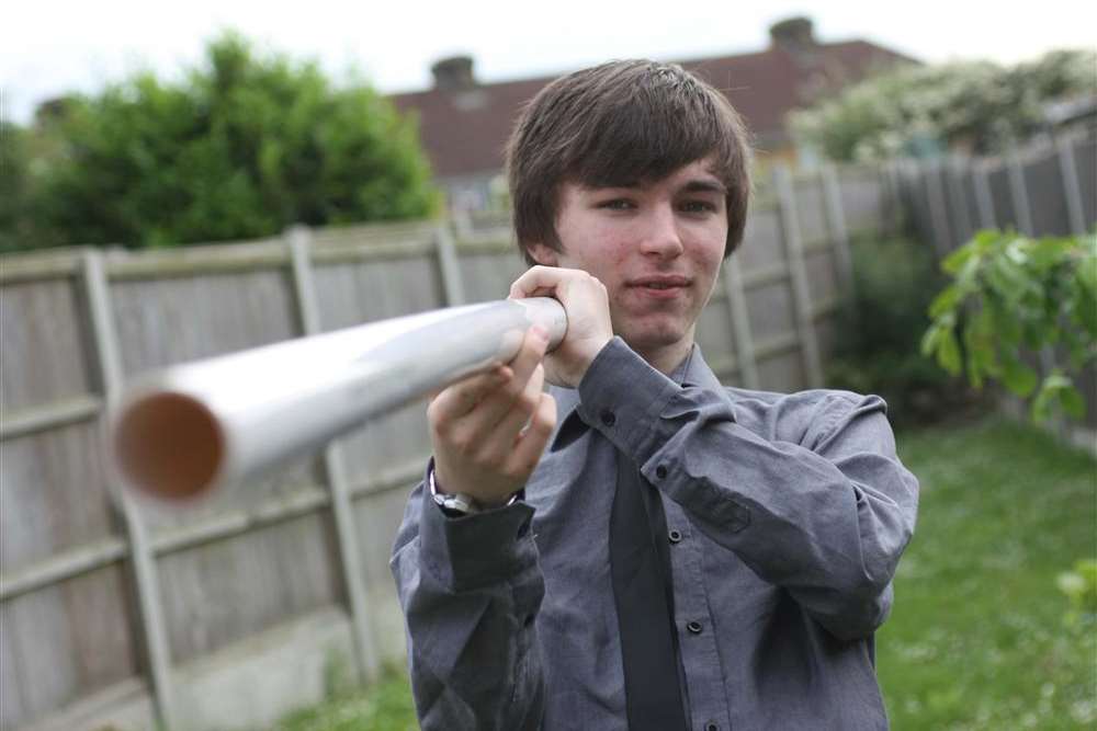 Ben Saunders, 16, with his didgeridoo