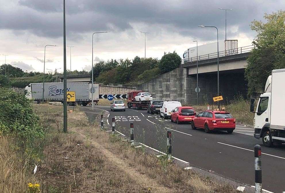 Police stopped the car on the Running Horses roundabout, Maidstone, after it was seen driving badly along the A249 having come from Sittingbourne