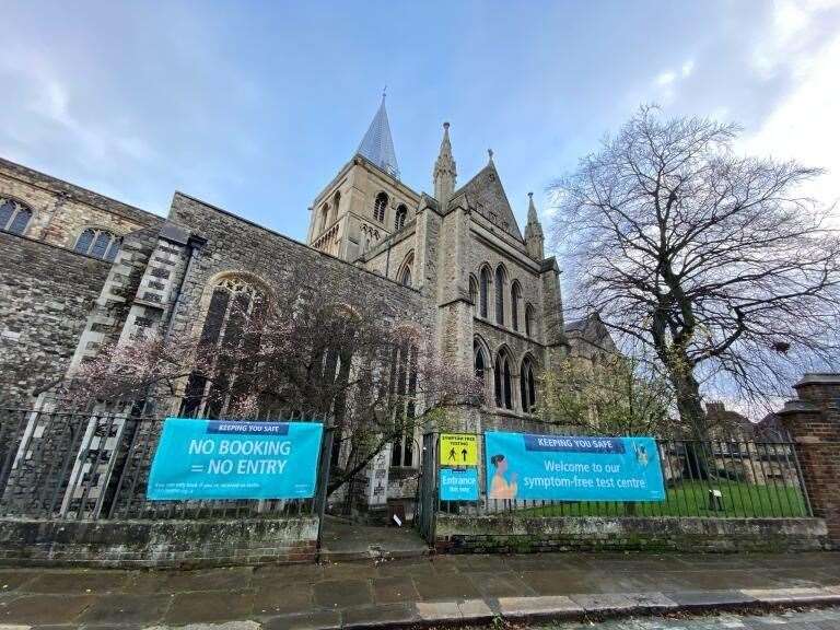 Rochester Cathedral is hosting the testing for key workers and residents selected for targeted asymptomatic tests