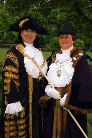 New Lord Mayor of Canterbury, Cllr Carolyn Parry (left) and Sheriff, Cllr Charlotte MacCaul
