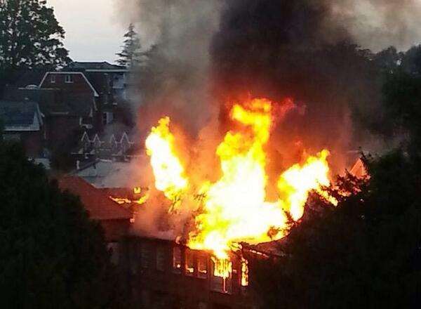 The scene of the fire in Tunbridge Wells. Picture by Sarah Goddard