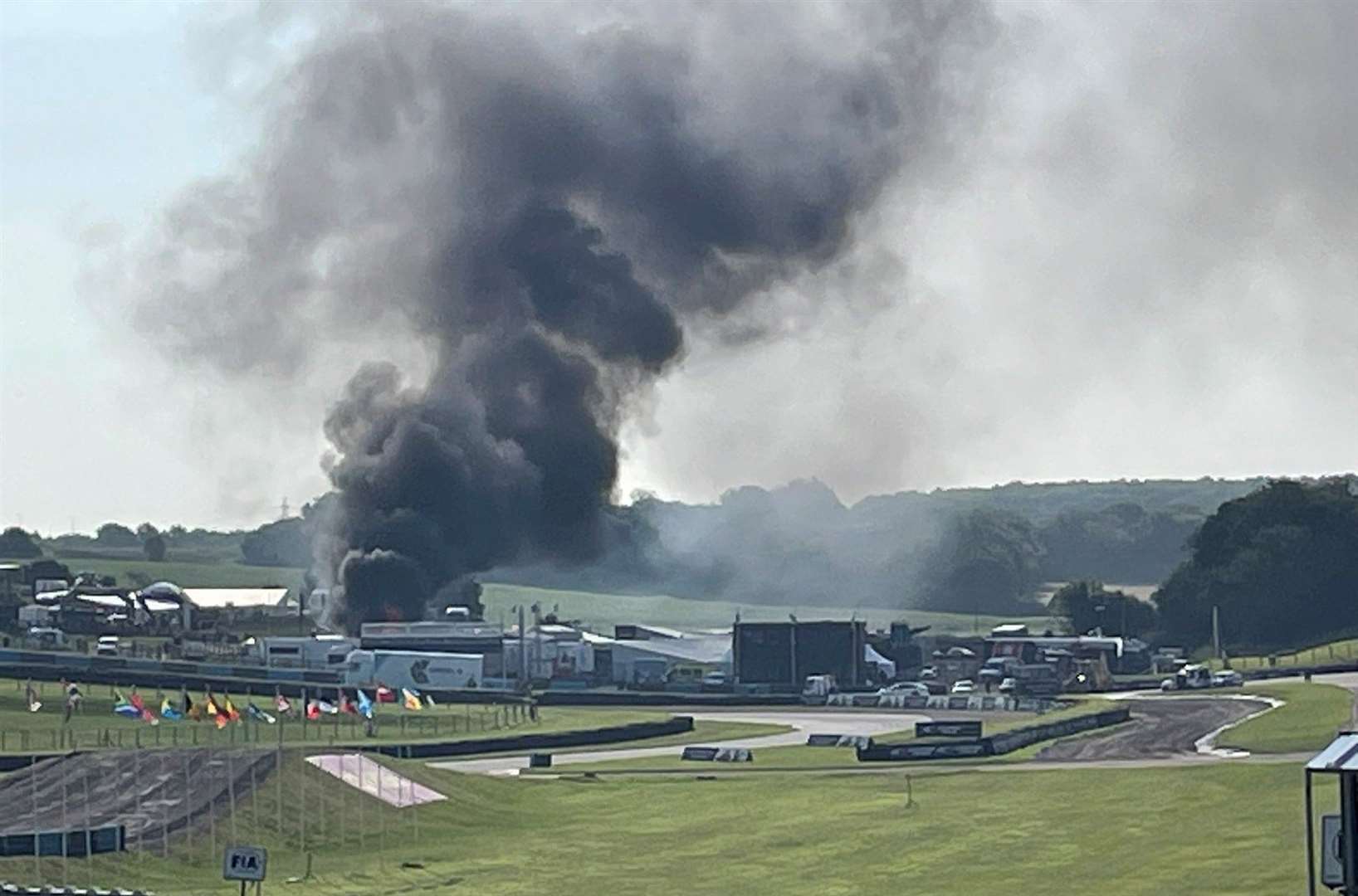 Fire crews were called to the Lydden Hill race circuit near Canterbury. Picture: Bartholomew Hall